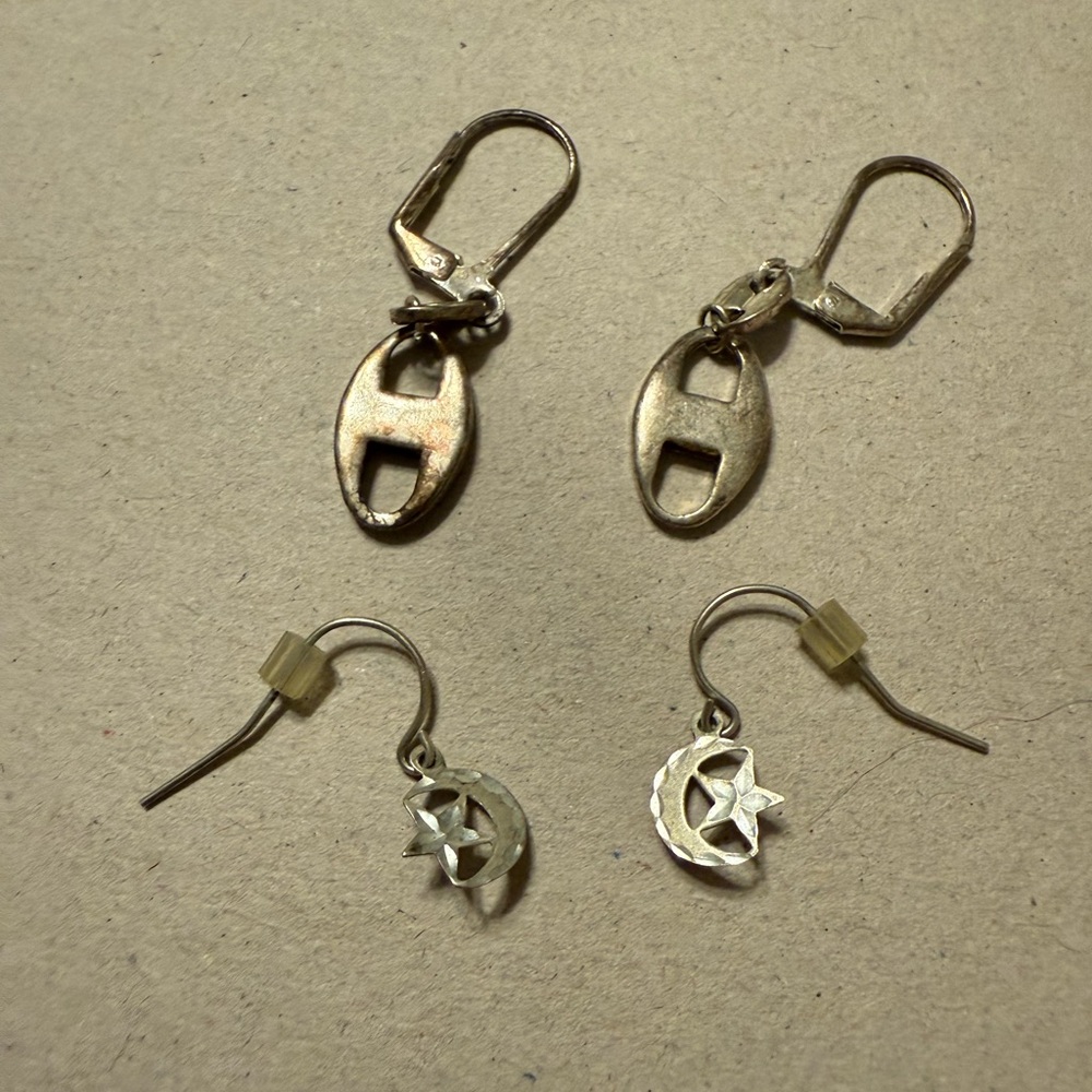 Silver Vintage Modern Earrings Set